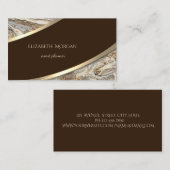 Elegant modern, gouden streep, marmeren steen visitekaartje (Voorkant / Achterkant)