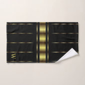 Elegant Modern Gouden Strepen Geometrisch Zwart Bad Handdoek (Handdoek)