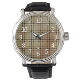 Elegant modern gouden vierkanten Tegels patroon | Horloge