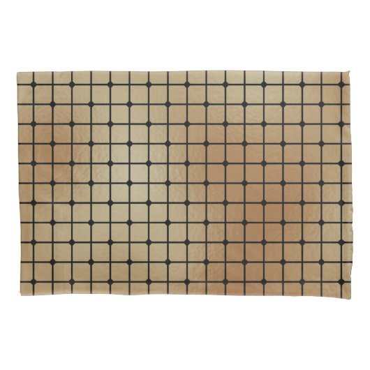 Elegant modern gouden vierkanten Tegels patroon | Kussensloop (Voorkant-Links)