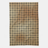 Elegant modern gouden vierkanten Tegels patroon | Theedoek (Verticaal)