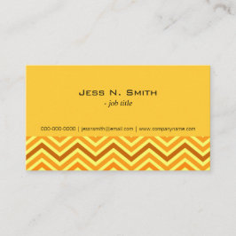 Elegant, modern, gouden, zonnige gele chevron visitekaartje