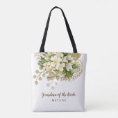 Elegant modern goudfloroma van de bruid tote bag (Achterkant)