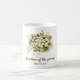 Elegant modern goudfloroma van de bruidegom koffiemok