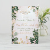 Elegant modern goudgroen verjaardagsontwerp kaart (Staand voorkant)