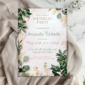 Elegant modern goudgroen verjaardagsontwerp kaart