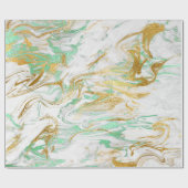 Elegant modern goudgroen wit marmer cadeaupapier (Vlak)