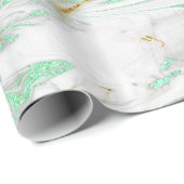 Elegant modern goudgroen wit marmer cadeaupapier (Rol Hoek)