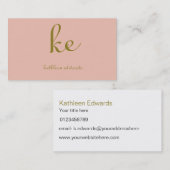 Elegant Modern Goudkleurige en Roze Professioneel Visitekaartje (Voorkant / Achterkant)