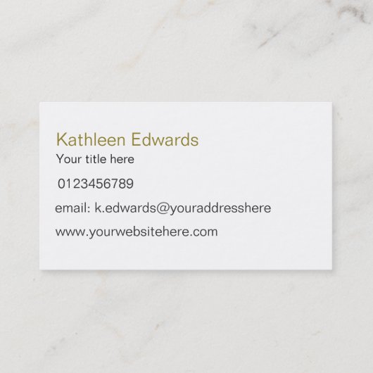 Elegant Modern Goudkleurige en Roze Professioneel Visitekaartje (Achterkant)