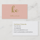 Elegant Modern Goudkleurige en Roze Professioneel Visitekaartje (Voorkant / Achterkant)