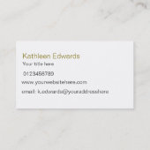 Elegant Modern Goudkleurige en Roze Professioneel Visitekaartje (Achterkant)