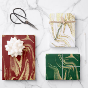 Elegant modern goudmarmer inpakpapier vel