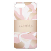 Elegant modern goudroze wit abstract patroon Case-Mate iPhone case (Achterkant)