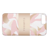 Elegant modern goudroze wit abstract patroon Case-Mate iPhone case (Achterkant (Horizontaal))