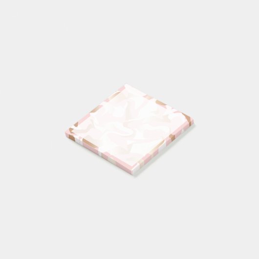 Elegant modern goudroze wit abstract patroon post-it® notes (Schuin)