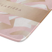 Elegant modern goudroze wit abstract patroon snijplank (Hoek)