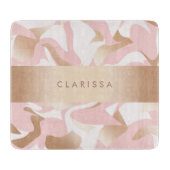 Elegant modern goudroze wit abstract patroon snijplank (Voorkant)