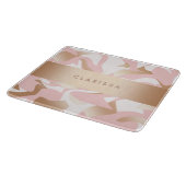 Elegant modern goudroze wit abstract patroon snijplank (Hoek)