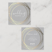 Elegant modern goudtrouwplanner vierkante visitekaartje (Voorkant / Achterkant)