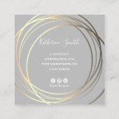 Elegant modern goudtrouwplanner vierkante visitekaartje (Achterkant)