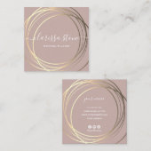 Elegant modern goudtrouwplanner vierkante visitekaartje (Voorkant / Achterkant)