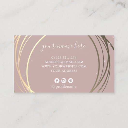 Elegant modern goudtrouwplanner visitekaartje (Achterkant)