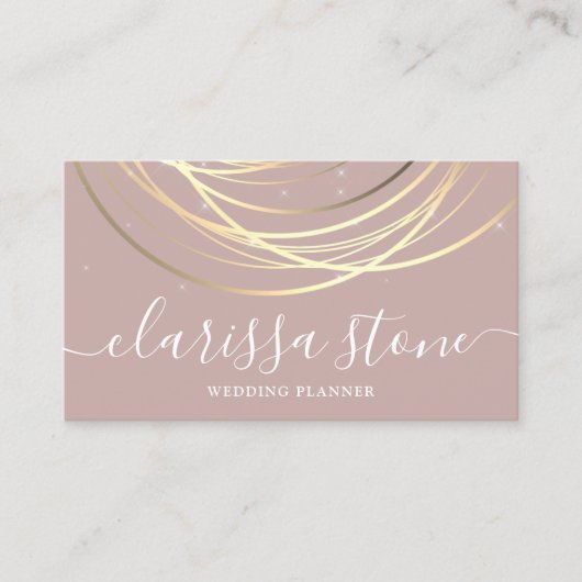 Elegant modern goudtrouwplanner visitekaartje (Voorkant)
