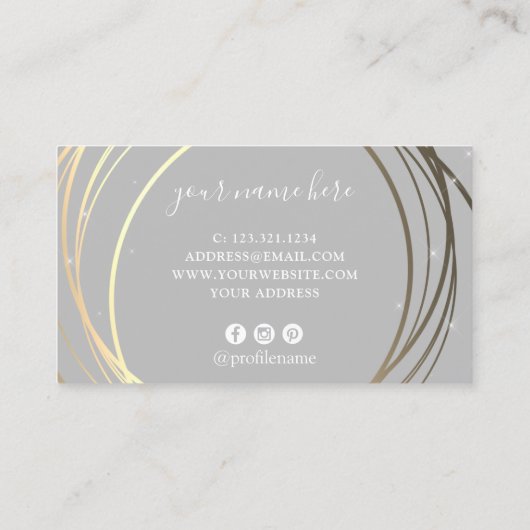 Elegant modern goudtrouwplanner visitekaartje (Achterkant)