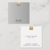 Elegant modern gradiënt Gold Accent Korting Vierkante Visitekaartje (Voorkant / Achterkant)