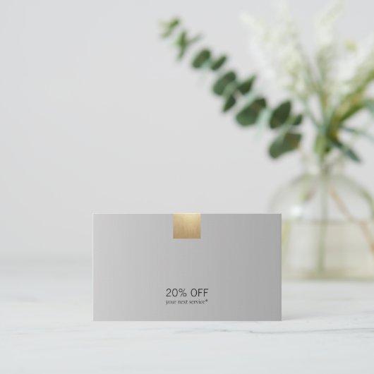 Elegant modern gradiënt Gold Accent Korting Visitekaartje (Staand voorkant)