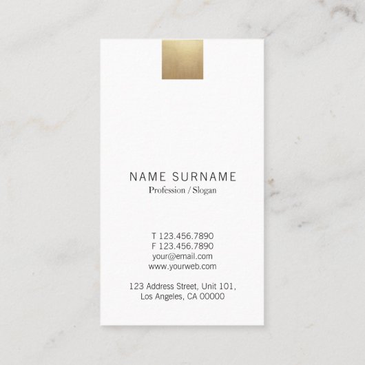 Elegant modern gradiënt Gold Accent Verticaal Visitekaartje (Achterkant)