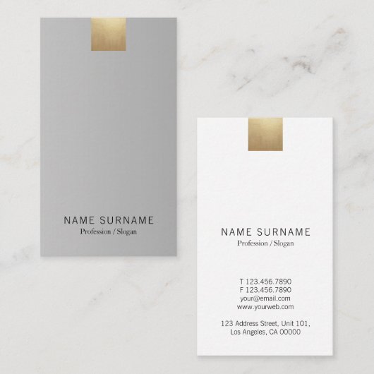 Elegant modern gradiënt Gold Accent Verticaal Visitekaartje (Voorkant / Achterkant)