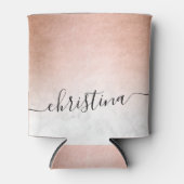 Elegant modern gradiënt koper goud witte marmer blikjeskoeler (Voorkant)