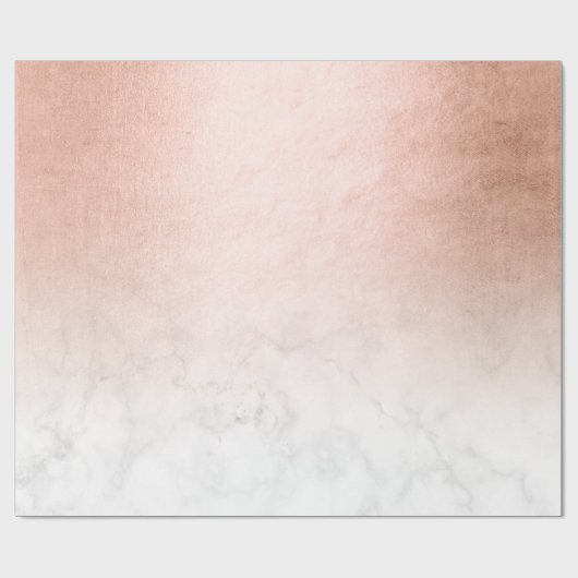 Elegant modern gradiënt koper goud witte marmer cadeaupapier (Vlak)