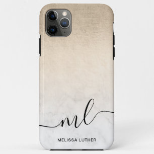 Elegant modern gradiënt koper goud witte marmer Case-Mate iPhone case