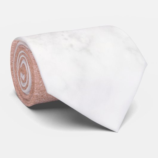 Elegant modern gradiënt koper goud witte marmer stropdas (Opgerold)