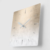 Elegant modern gradiënt koper goud witte marmer vierkante klok (Hoek)