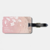 Elegant modern gradiënt roos goud glitter floral bagagelabel (Achterkant horizontaal)