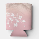 Elegant modern gradiënt roos goud glitter floral blikjeskoeler (Achterkant)