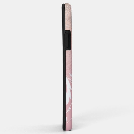 Elegant modern gradiënt roos goud glitter floral Case-Mate iPhone case (Achterkant/rechts)