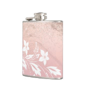 Elegant modern gradiënt roos goud glitter floral heupfles (Links)