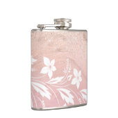 Elegant modern gradiënt roos goud glitter floral heupfles (Rechts)