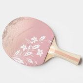 Elegant modern gradiënt roos goud glitter floral tafeltennisbatje (Zijkant)