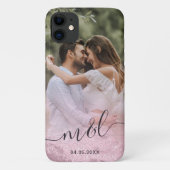 Elegant modern gradiënt roos goud glitter foto Case-Mate iPhone case (Achterkant)