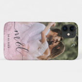 Elegant modern gradiënt roos goud glitter foto Case-Mate iPhone case (Achterkant (horizontaal))