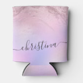 Elegant modern gradiënt roos goud glitter paars blikjeskoeler (Voorkant)