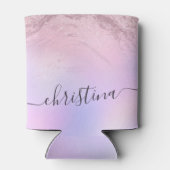 Elegant modern gradiënt roos goud glitter paars blikjeskoeler (Achterkant)