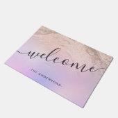 Elegant modern gradiënt roos goud glitter paars deurmat (Schuin)