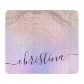 Elegant modern gradiënt roos goud glitter paars snijplank (Voorkant)